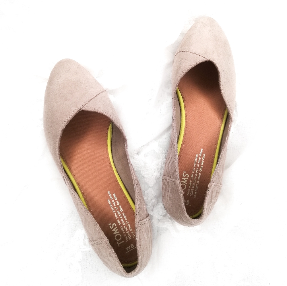 TOMS Jutti Diamond Desert Taupe Suede Flat Shoes